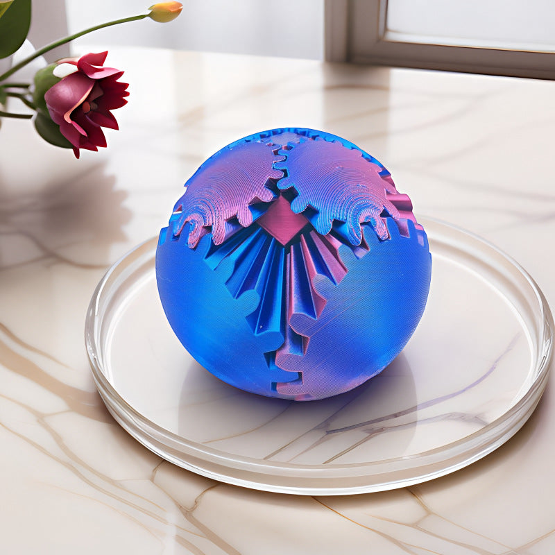 3D Printed Gear Ball Fidget Toy & Transforming Desk Decor