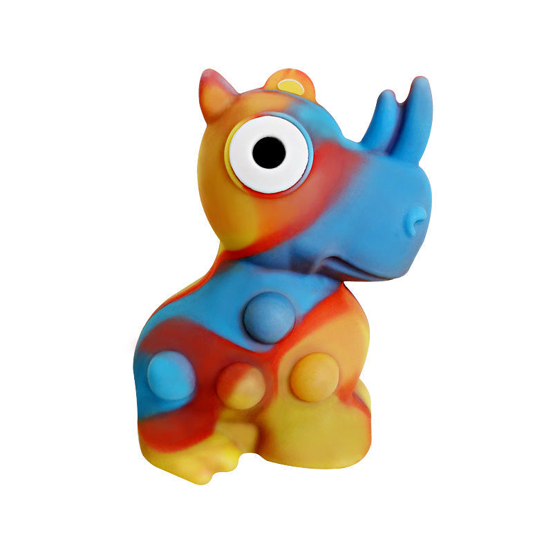 Rhino Sensory Toy for Tactile Pressing & Quiet Play