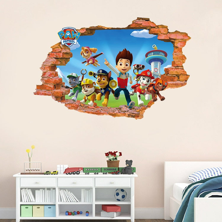 3D Paw Patrol Wall Decal for Kids' Adventure Rooms