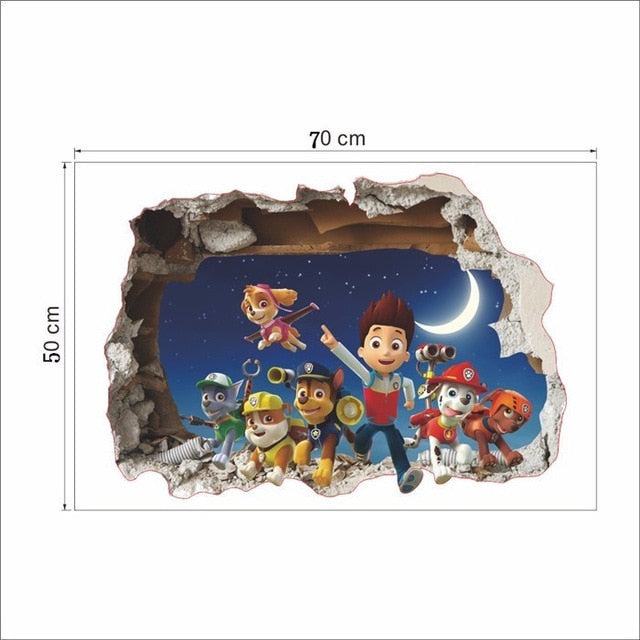 3D Paw Patrol Wall Decal for Kids' Adventure Rooms