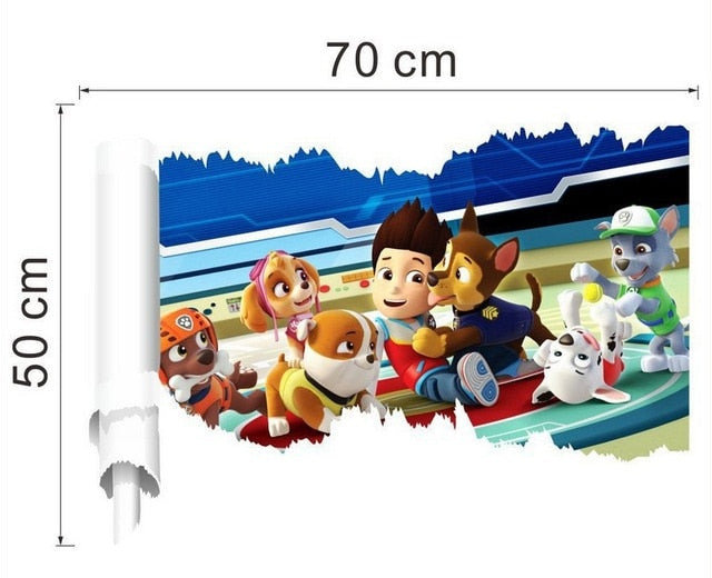 3D Paw Patrol Wall Decal for Kids' Adventure Rooms