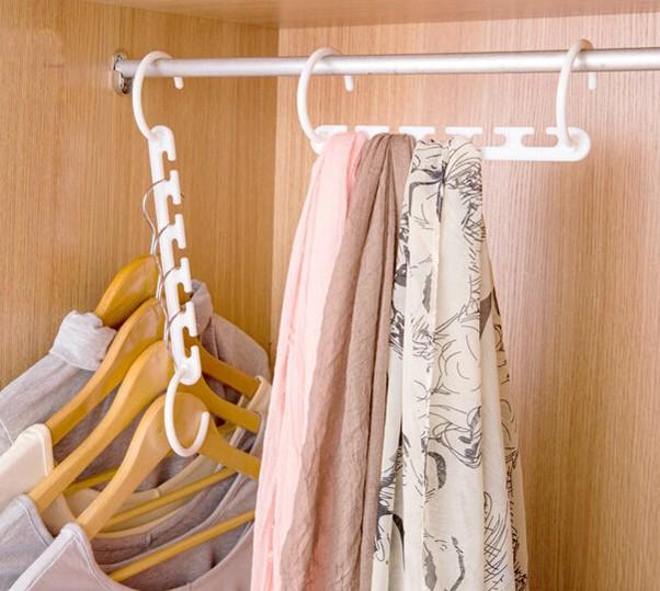 Space Saving Clothes Hanger with Hook for Small Closets