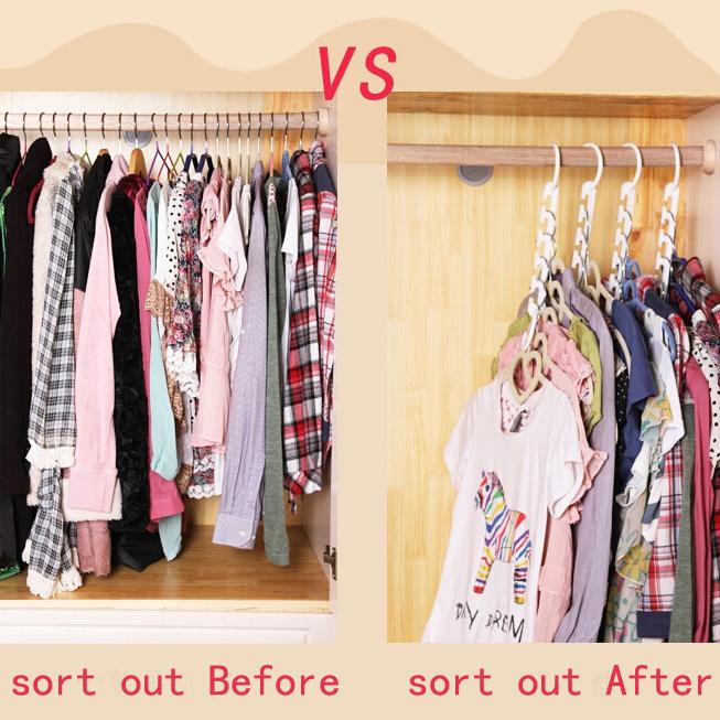 Space Saving Clothes Hanger with Hook for Small Closets