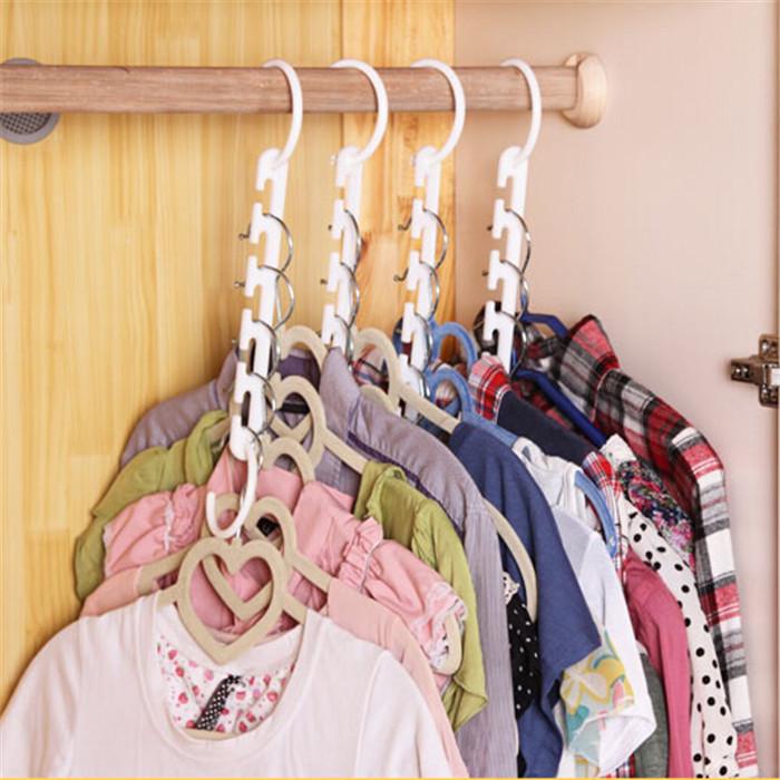 Space Saving Clothes Hanger with Hook for Small Closets