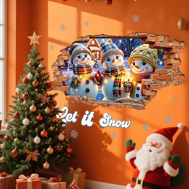 3D Christmas Wall Sticker for Instant Festive Decor