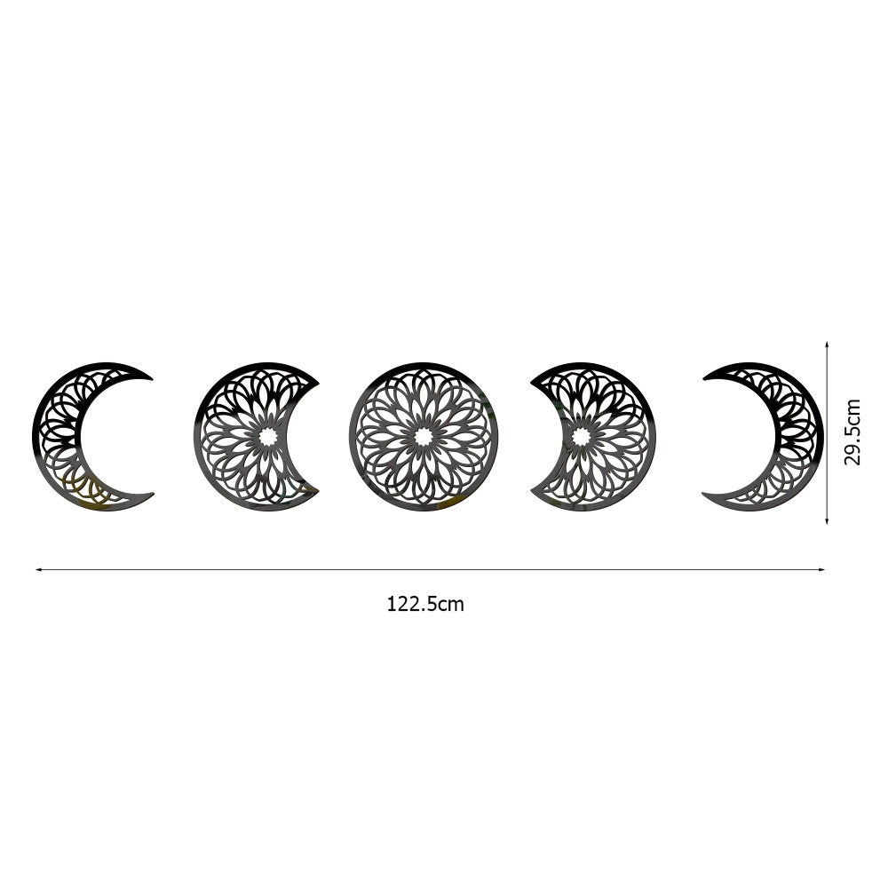 3D Moon Phase Wall Sticker for Reflective Celestial Decor