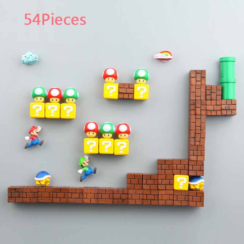 Super Mario Fridge Magnets: 8-Piece 3D Resin Decor Set
