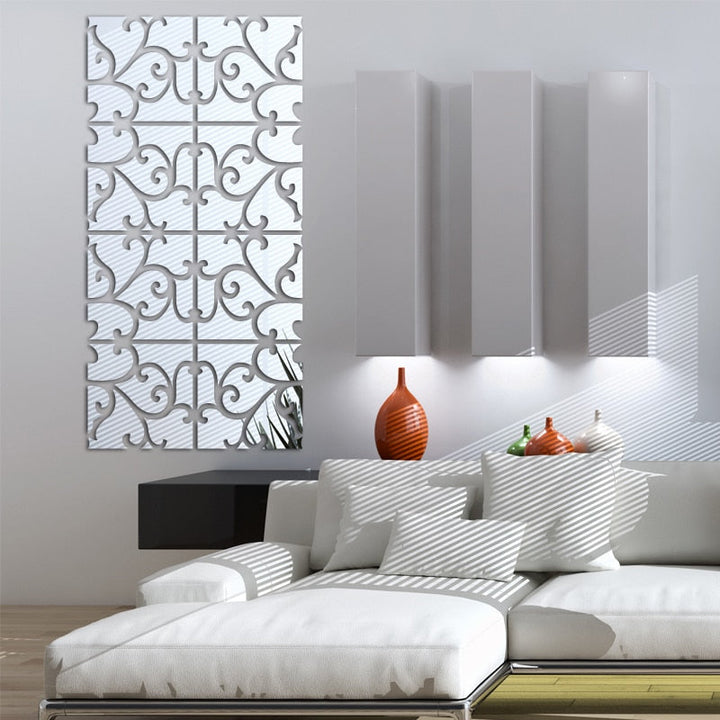 3D Acrylic Wall Mirror for a Luxe Ornamental Feature