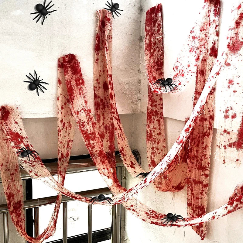 Bloody Halloween Gauze Cloth for Haunted House Decor