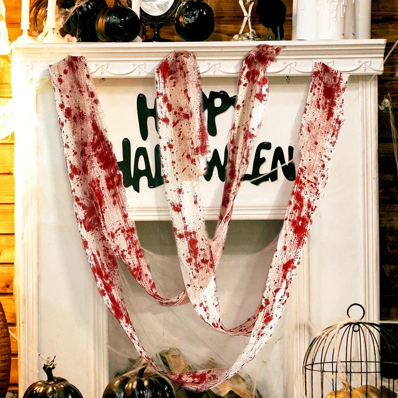 Bloody Halloween Gauze Cloth for Haunted House Decor