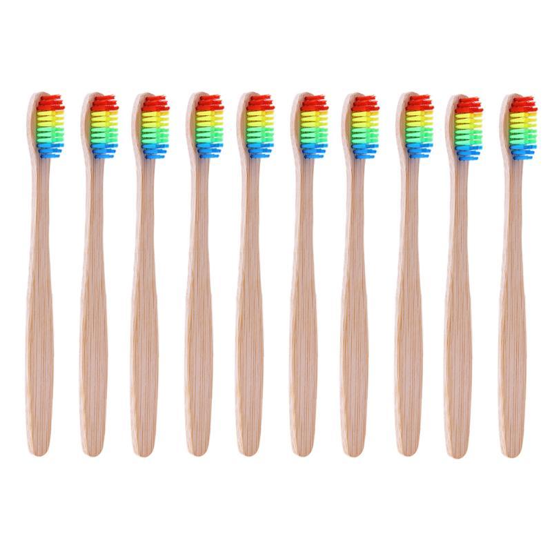 Bamboo Toothbrushes 3 Pack, Plastic-Free Handles