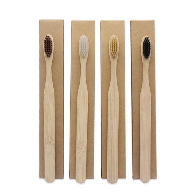 Bamboo Toothbrushes 3 Pack, Plastic-Free Handles