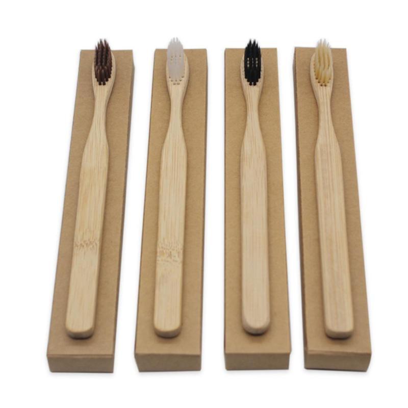 Bamboo Toothbrushes 3 Pack, Plastic-Free Handles