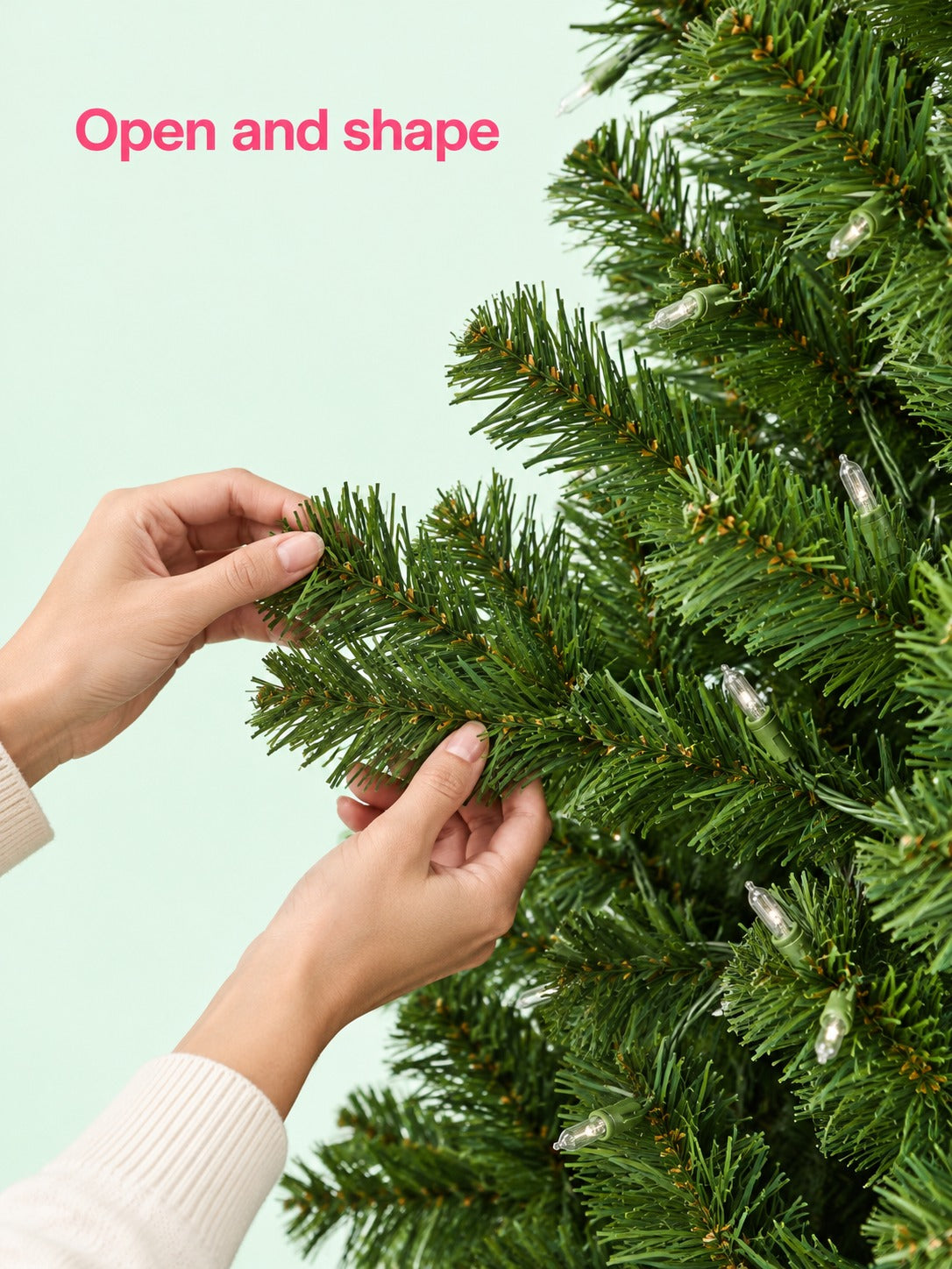 4.5 ft Pre-Lit Hinged Christmas Tree with Clear Lights