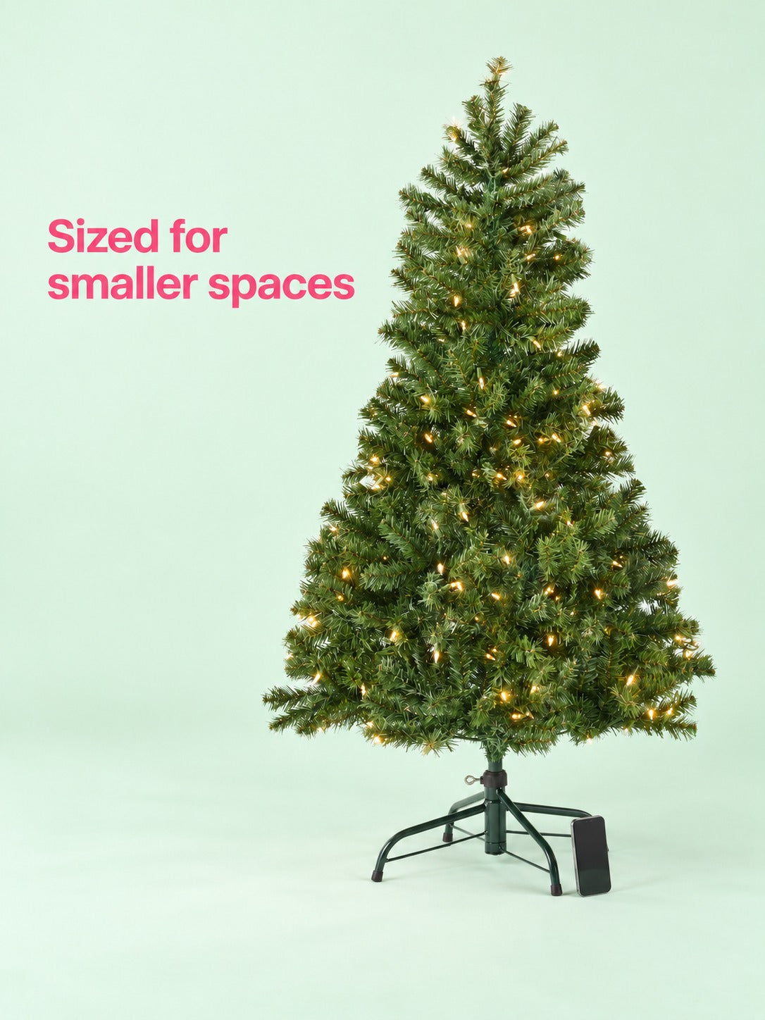 4.5 ft Pre-Lit Hinged Christmas Tree with Clear Lights
