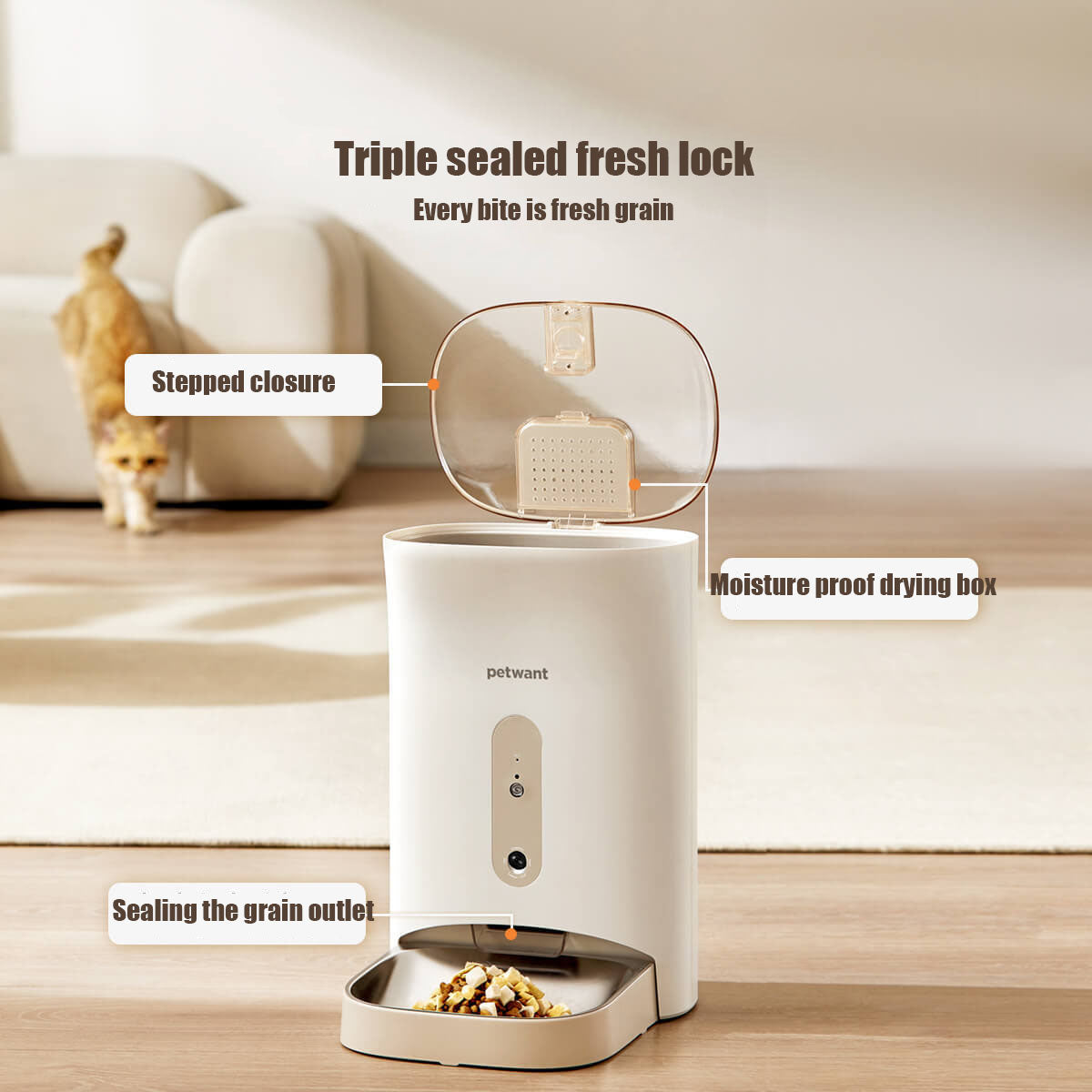 Automatic Pet Feeder with Fresh-Lock Food Storage
