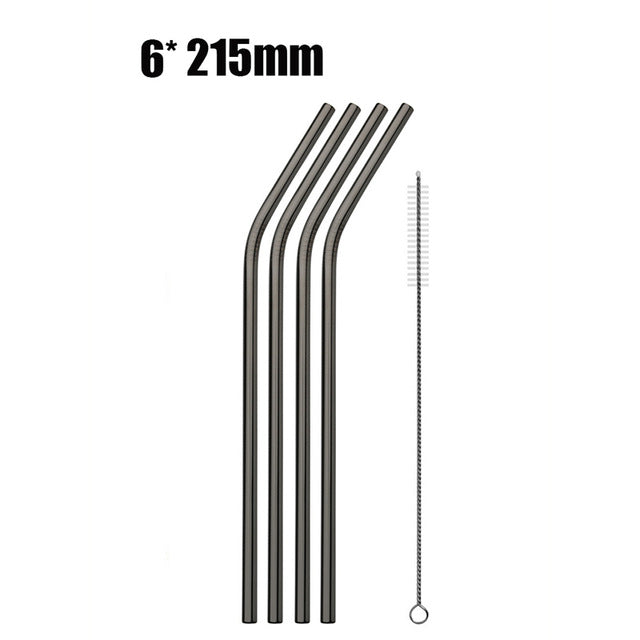 Reusable Metal Straws with Cleaner Brush for 20oz Tumblers