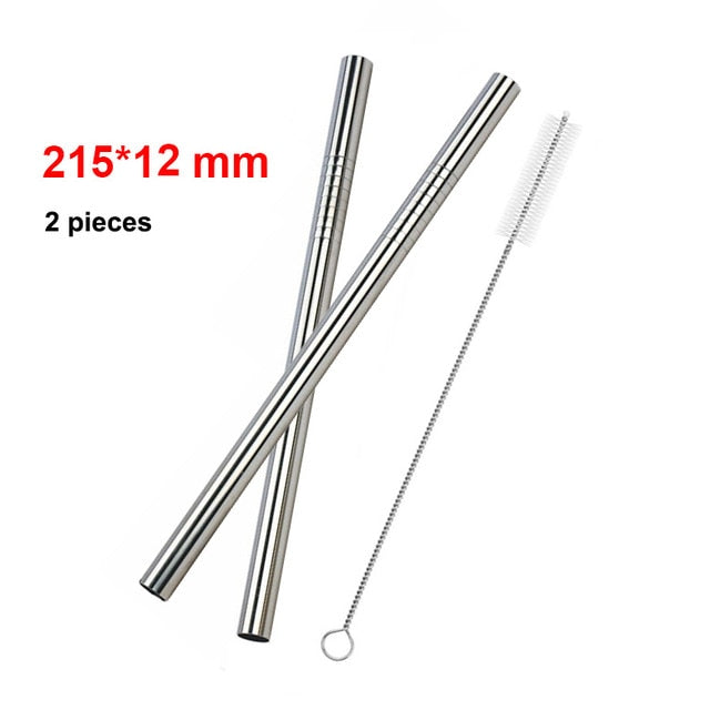 Reusable Metal Straws with Cleaner Brush for 20oz Tumblers