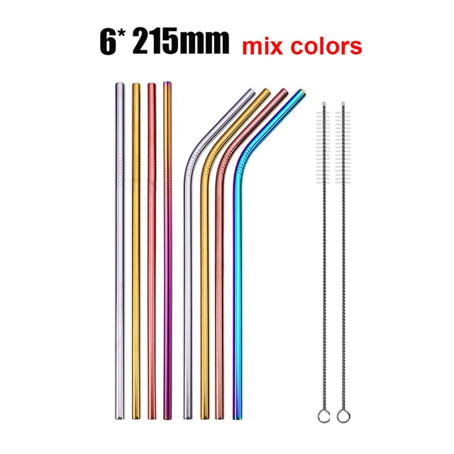 Reusable Metal Straws with Cleaner Brush for 20oz Tumblers