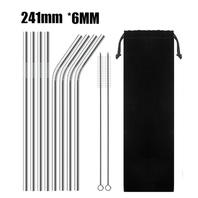 Reusable Metal Straws with Cleaner Brush for 20oz Tumblers