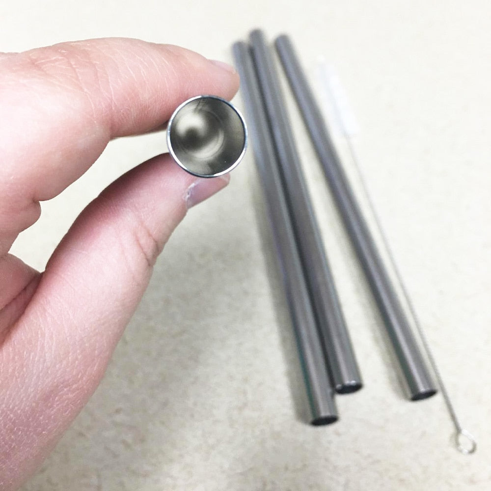 Reusable Metal Straws with Cleaner Brush for 20oz Tumblers