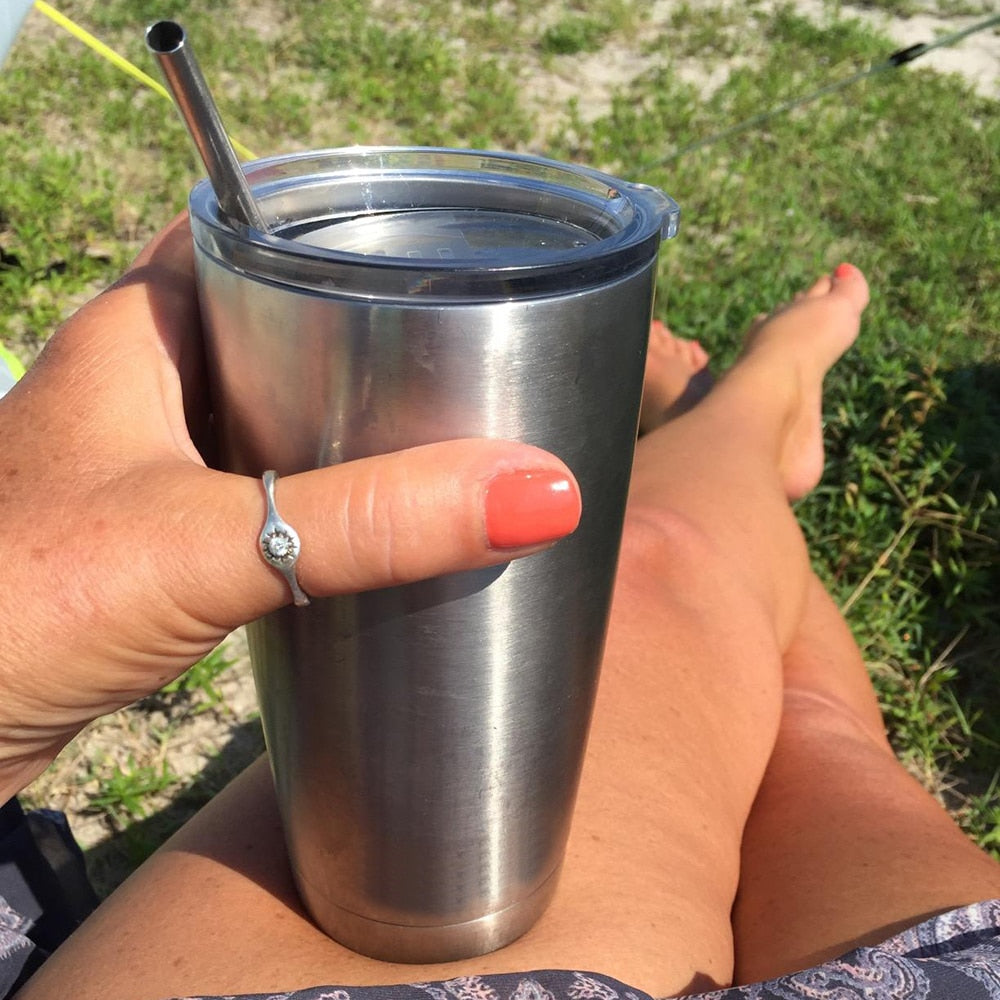 Reusable Metal Straws with Cleaner Brush for 20oz Tumblers