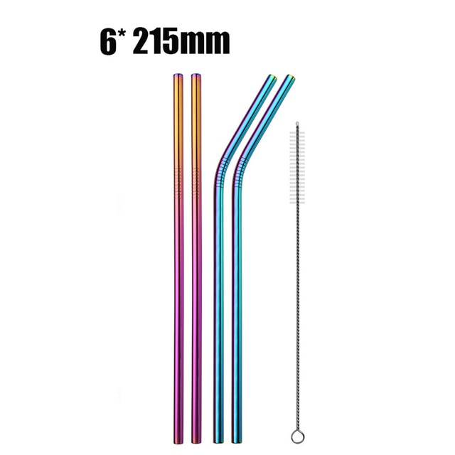 Reusable Metal Straws with Cleaner Brush for 20oz Tumblers