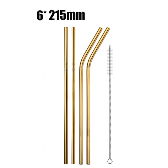 Reusable Metal Straws with Cleaner Brush for 20oz Tumblers