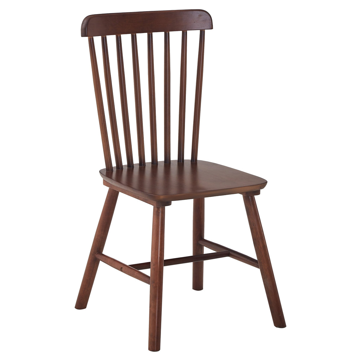 Walnut Spindle-Back Dining Chairs, Solid Wood Set of 4