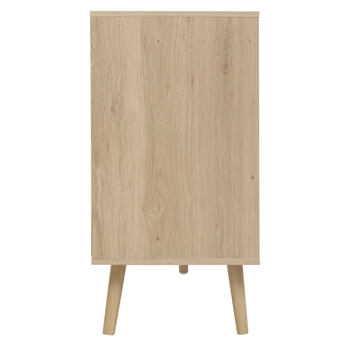 Woven Door Sideboard Buffet Cabinet with Adjustable Shelves