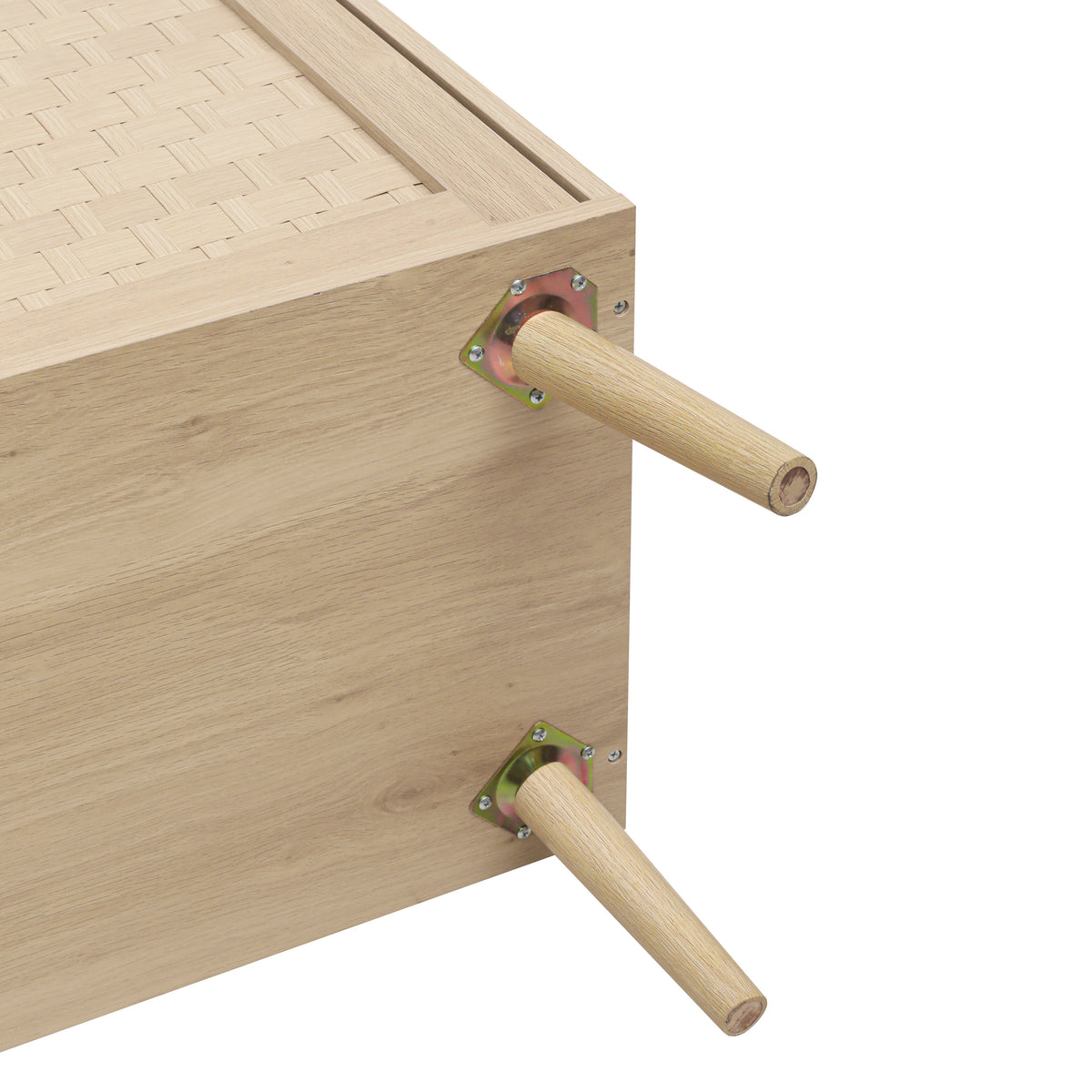 Woven Door Sideboard Buffet Cabinet with Adjustable Shelves