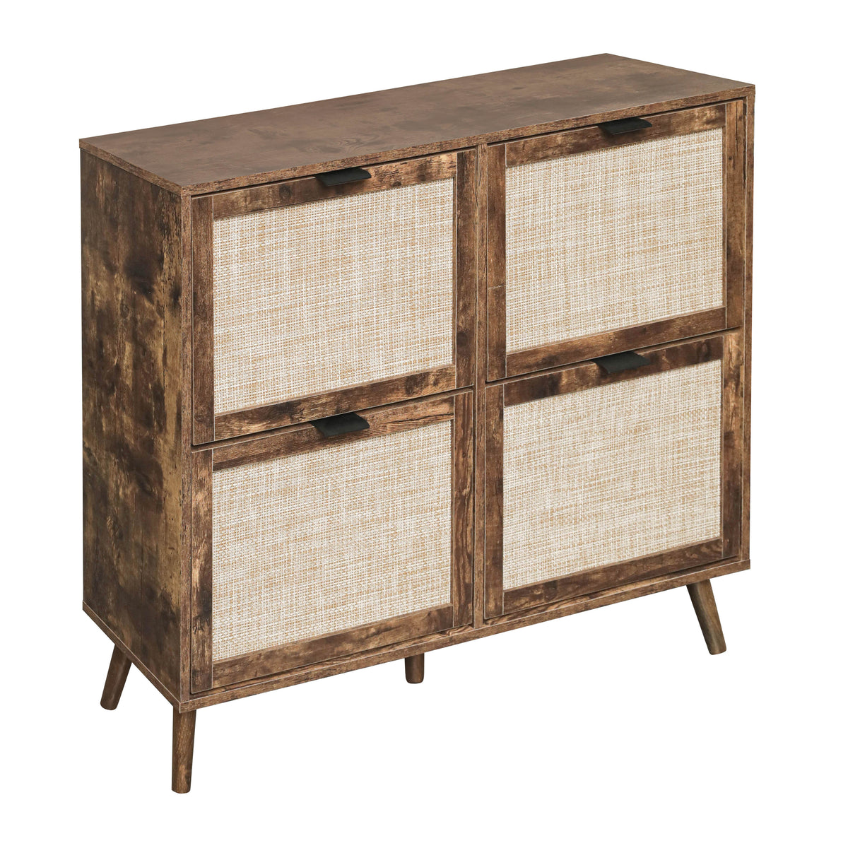 Entryway Shoe Rack Cabinet with Hidden Rustic Storage