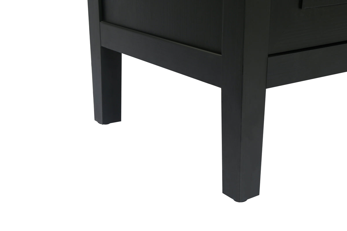 Black Wooden Sideboard with 4 Doors, Farmhouse Storage
