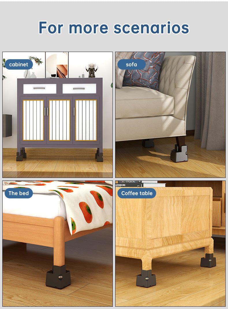 Adjustable Furniture Leg Risers for Extra Clearance