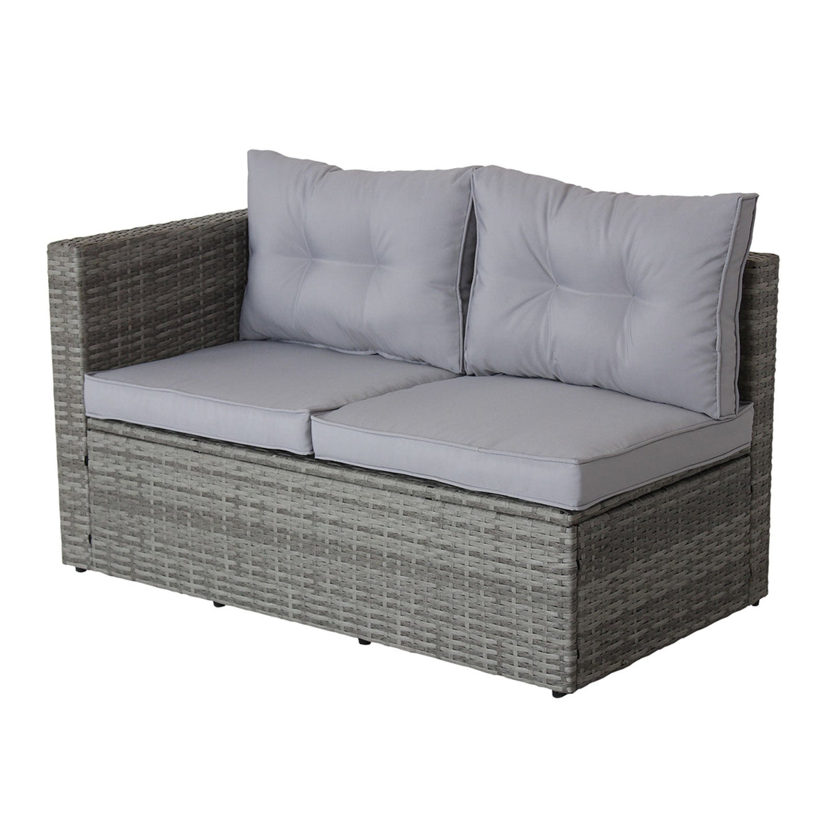 Wicker Patio Sectional Sofa Set with Hidden Storage