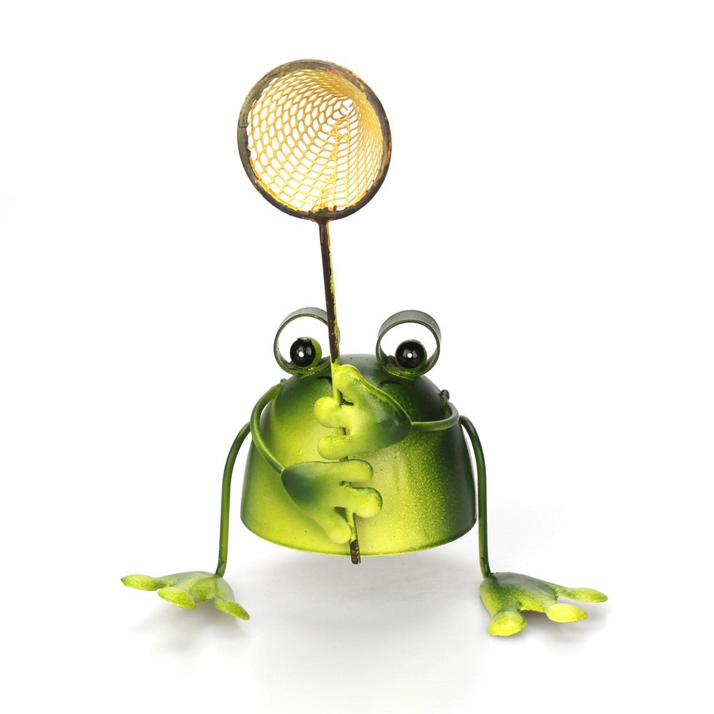 Iron Frog Garden Ornaments Set for Playful Garden Decor