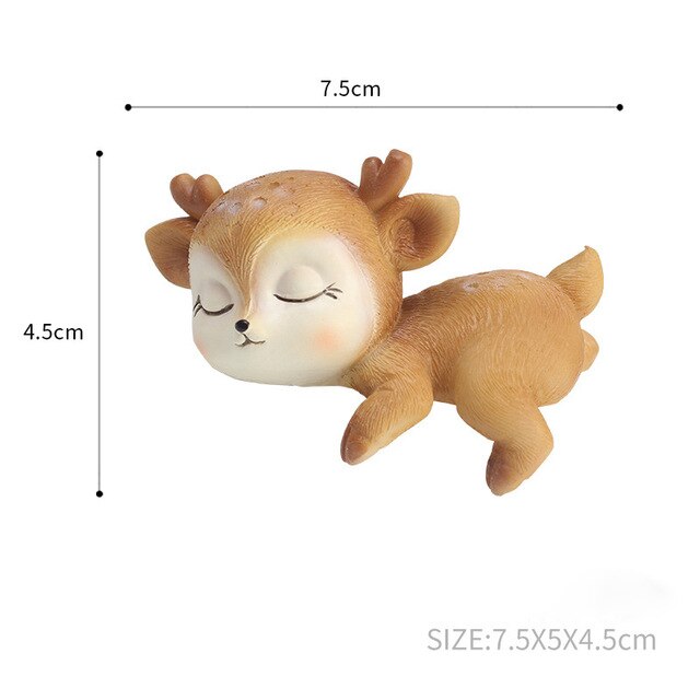 Resin Sleeping Deer Christmas Ornament for Cozy Decor