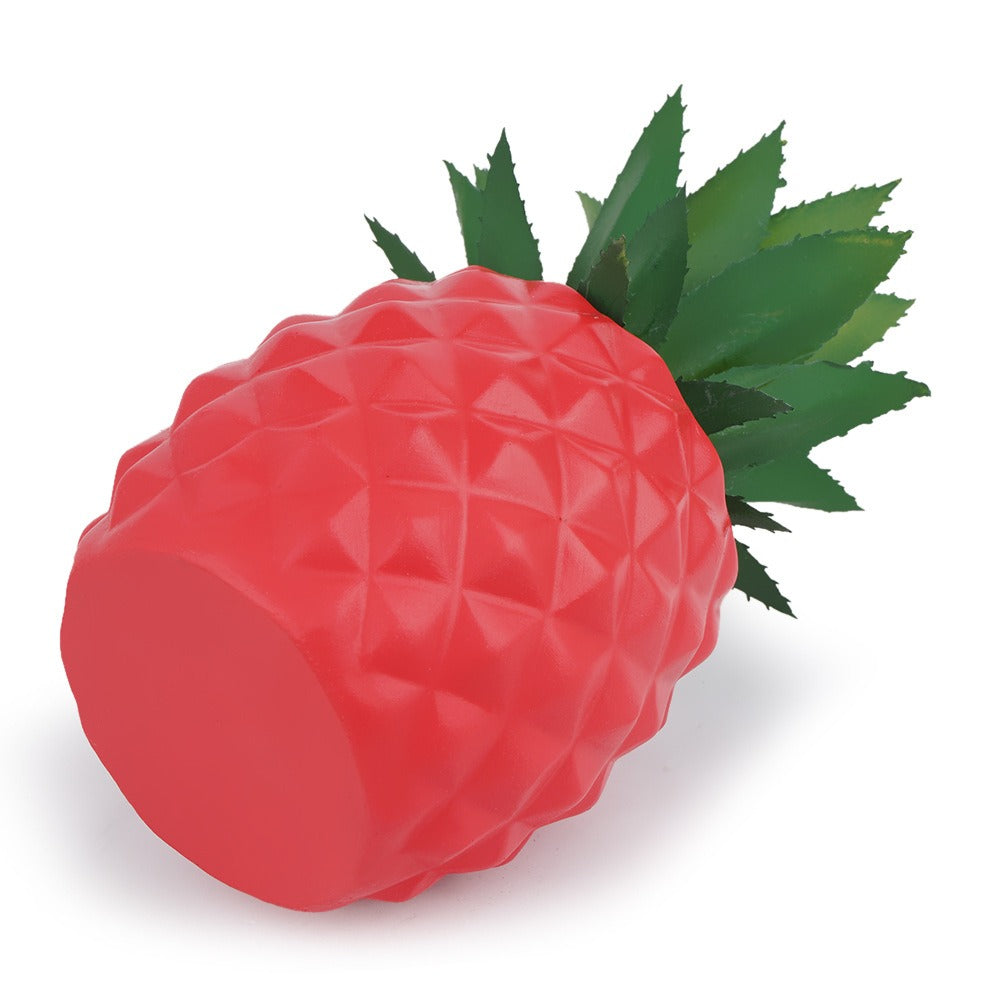 Red Pineapple Planter with Faux Agave for Desk Decor