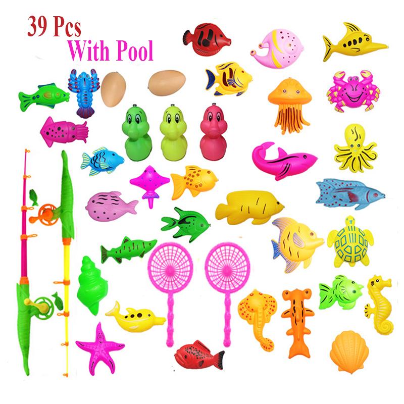 Magnetic Fishing Toy Set With Inflatable Pool for Kids