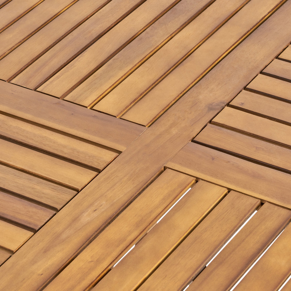 Oval Acacia Wood Patio Dining Table, 70-Inch Teak Finish