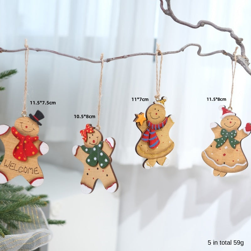 Wooden Christmas Ornaments for Vintage Tree Charm