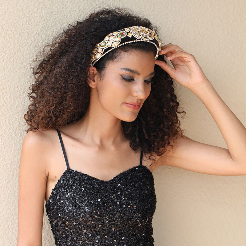 Baroque Rhinestone Headband for Vintage Glamour Looks