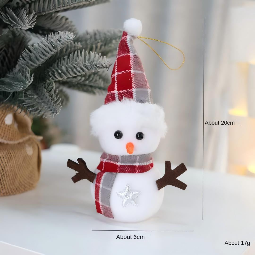 Christmas Plaid Snowman Ornaments for Festive Cheer