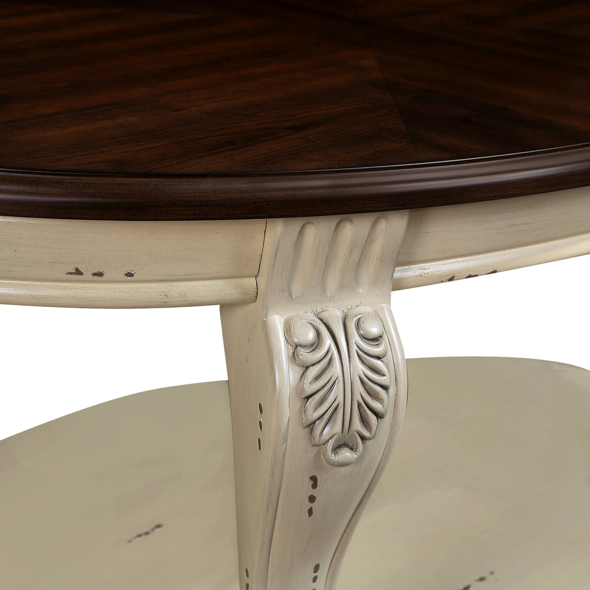 42 Inch Oval Wood Coffee Table with Open Storage Shelf