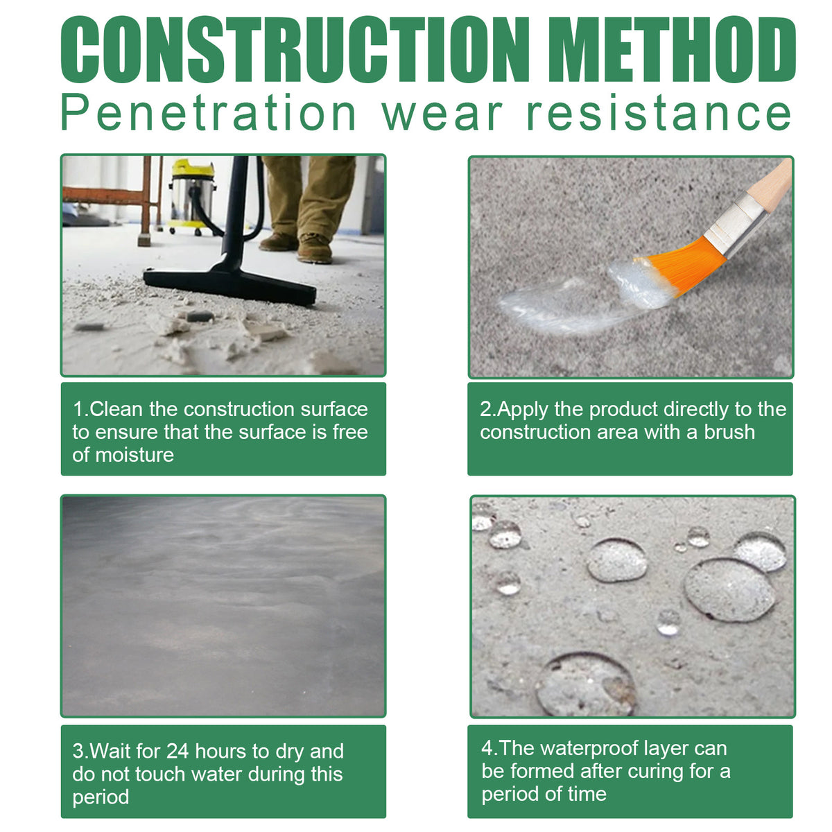 Floor Leak Waterproof Coating with Brush, 300g Tub