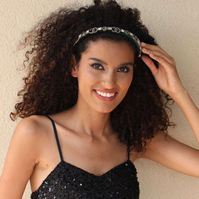 Crystal Velvet Headband for Effortless Elegant Styling
