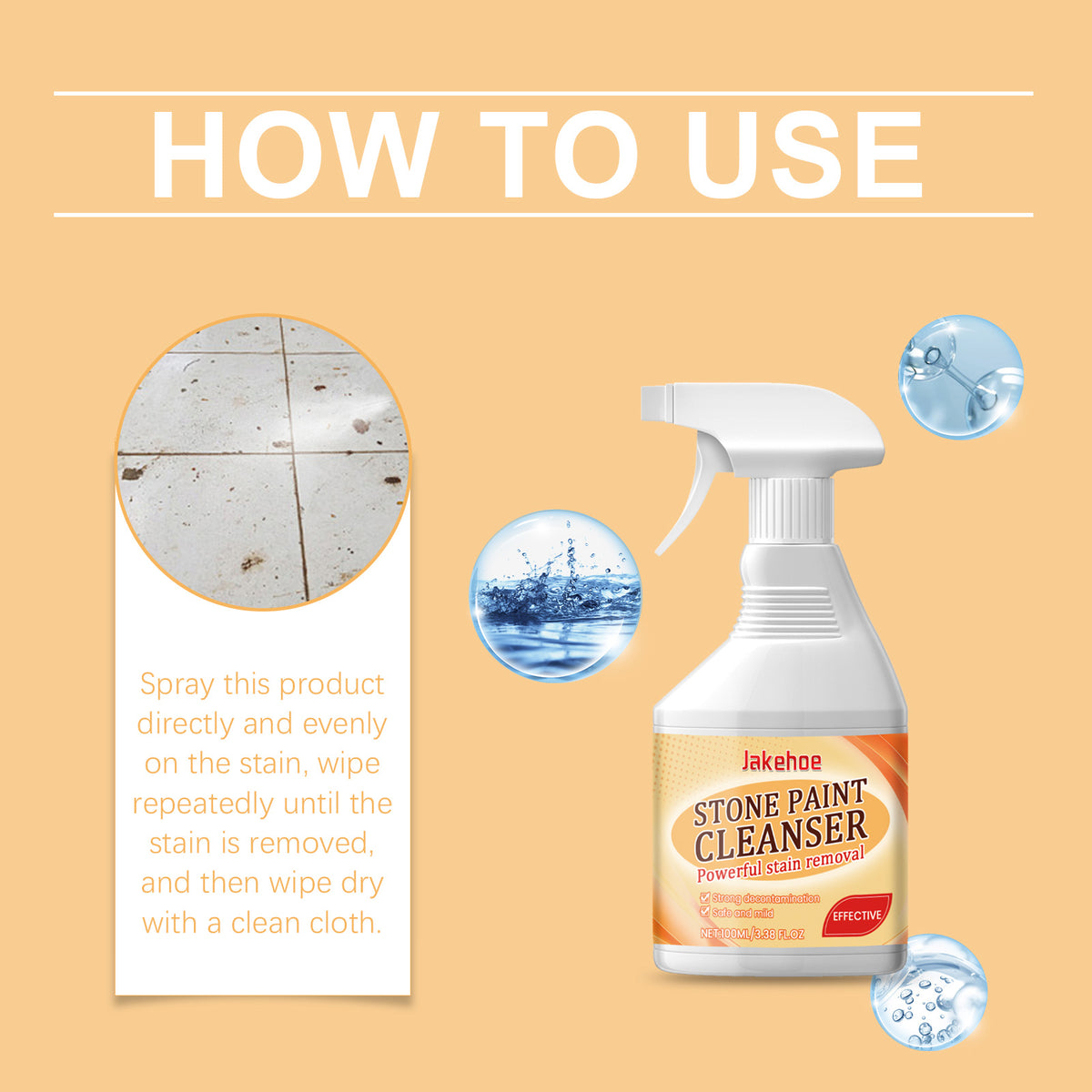 Stone Surface Cleaner for Powerful Paint Stain Removal