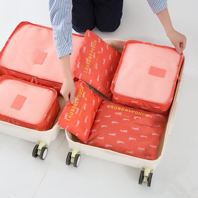 6-Piece Packing Cubes Set for Organized Travel Luggage