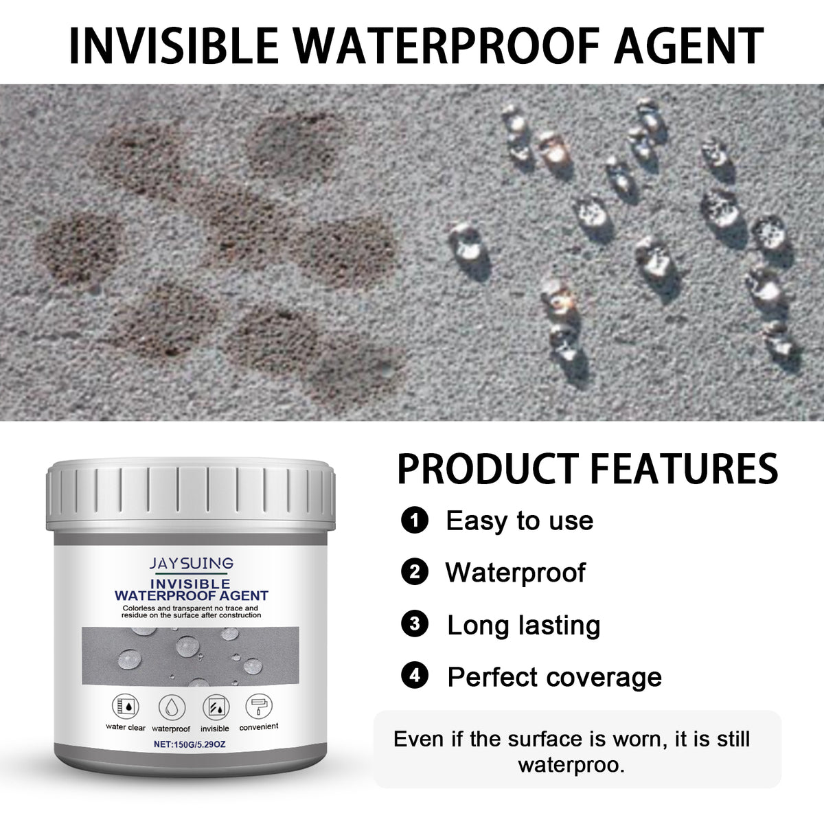 Invisible Waterproof Sealant for Tile, Glass & Plumbing Leaks