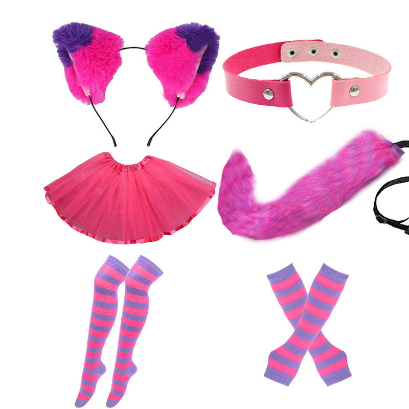 Fox Wolf Ears Headband and Tail Halloween Costume Set